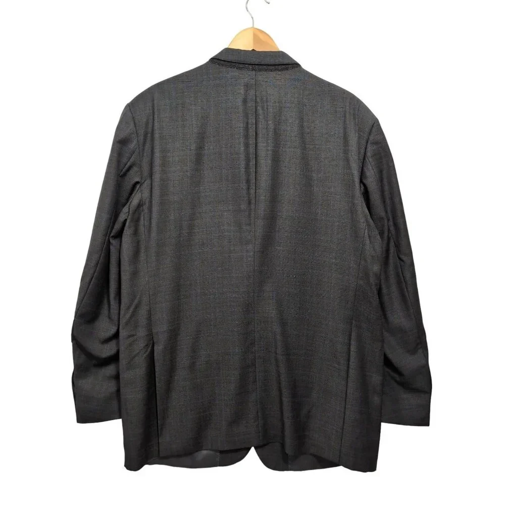 Peter Millar Blazer Mens 46T Gray Blue‎ Windowpane Wool 2 Button Business Casual